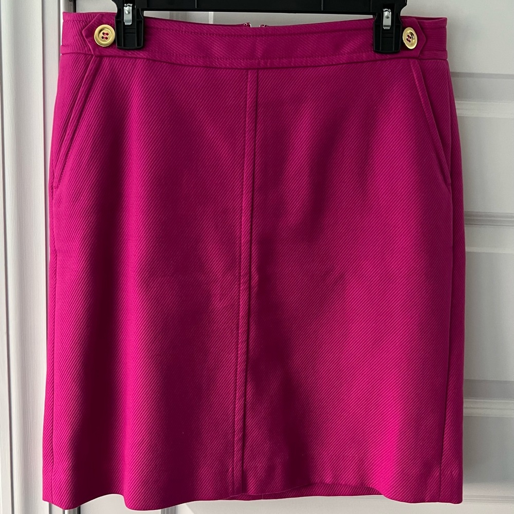 Talbots Size 10P Skirt Lined Fuchsia Pink EUC Zip Back Textured Versatile